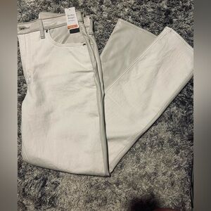 cream/ leather abercrombie and fitch jeans / bottoms 
size 10 (30)